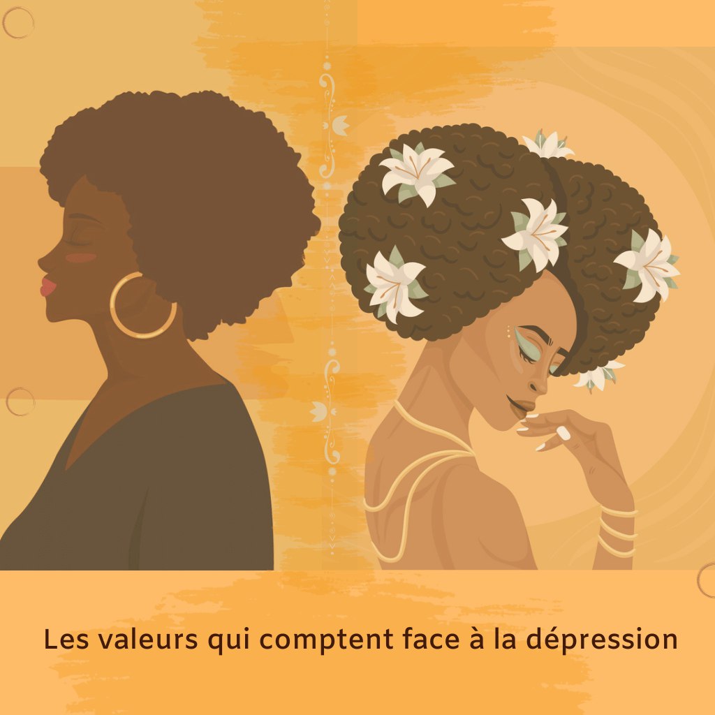 Femmes affronter, présentant les valeurs qui comptent face à la dépression.